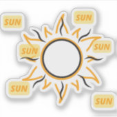 Minimal Sun Aesthetic  Sticker (Voorkant)