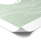 Minimal Sun and Ocean Waves Line Art  Poster (Hoek)