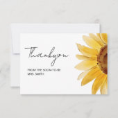 Minimal Sunflower vrijgezellenfeest bedankkaart Kaart (Voorkant)