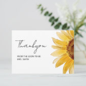Minimal Sunflower vrijgezellenfeest bedankkaart Kaart (Staand voorkant)