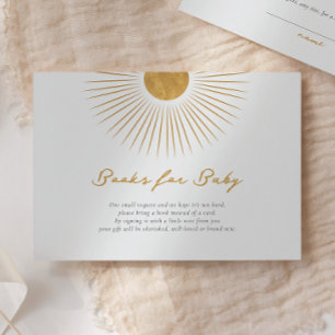 Minimal Sunshine Baby shower Boeken Behuizing Kaar Informatiekaartje