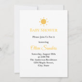 Minimal Sunshine Baby Shower Invitation | Editable Kaart (Voorkant)