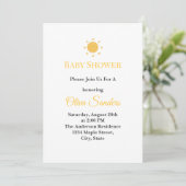 Minimal Sunshine Baby Shower Invitation | Editable Kaart (Staand voorkant)