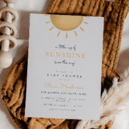 Minimal Sunshine Baby shower Invitation Kaart