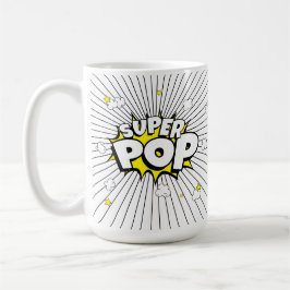 Minimal SUPER POP! Comic Book Pop Art Popcorn Pun Koffiemok