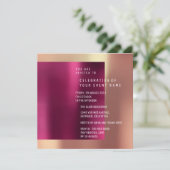 Minimal Suprise Party Koper Roos Metallic Kaart (Staand voorkant)