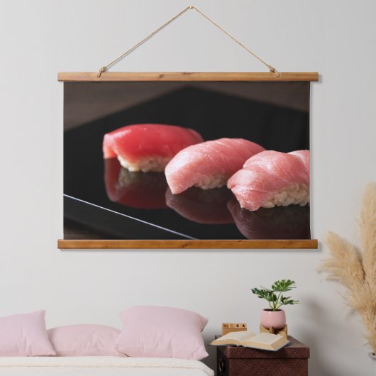 Minimal Sushi Elegance Tapestry – Otoro Art Hangend Wandkleed (Slaapkamer)