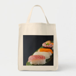 Minimal Sushi Elegance Tote – Nigiri on Leaf Bag
