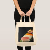Minimal Sushi Elegance Tote – Nigiri on Leaf Tote Bag (Voorkant (product))