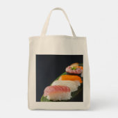 Minimal Sushi Elegance Tote – Nigiri on Leaf Tote Bag (Achterkant)