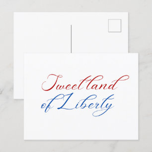 Minimal Sweet Land of Liberty 4 juli Amerika Briefkaart