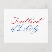 Minimal Sweet Land of Liberty 4 juli Amerika Briefkaart (Voorkant)