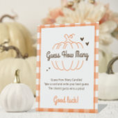 Minimal Sweet Pumpkin Baby shower Raad eens hoevee Reclamebord Met Voetstuk