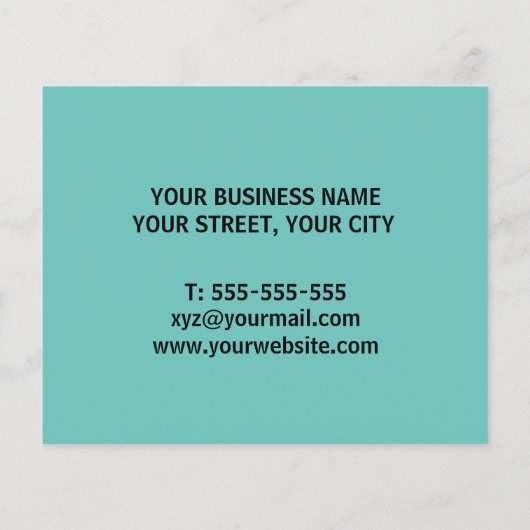 Minimal Tandarts Logo Licht Blauwgroen Tandartsbur Flyer (Achterkant)