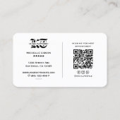 Minimal Tattooist Tattoo Artiest Modern Gothic Whi Visitekaartje (Achterkant)