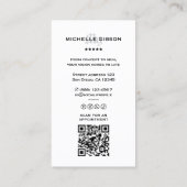 Minimal Tattooist White Tattoo Artist Grid Modern Visitekaartje (Achterkant)