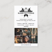 Minimal Tattooist White Tattoo Artist Grid Modern Visitekaartje (Voorkant)