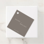 Minimal Taupe Wedding Elegant Personalized Bedankjes Labels (In situ)
