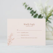 Minimal Terracotta Botanical RSVP Card Kaartje (Staand voorkant)