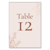 Minimal Terracotta Botanical Table Number Kaart (Achterkant)