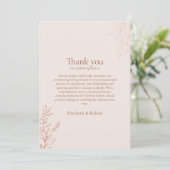 Minimal Terracotta Botanical Thank You Card Bedankkaart (Staand voorkant)