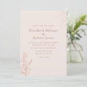Minimal Terracotta Botanical Wedding Invitation Kaart (Staand voorkant)