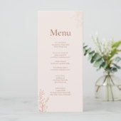 Minimal Terracotta Botanical Wedding Menu (Staand voorkant)