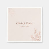 Minimal Terracotta Botanical Wedding Napkin Servet (Voorkant)