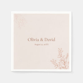 Minimal Terracotta Botanical Wedding Napkin Servet