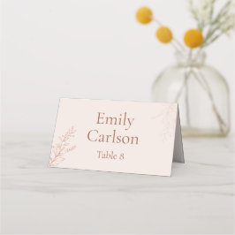 Minimal Terracotta Botanical Wedding Place Card Plaatskaartje