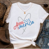 Minimal Text Graphic Amerikaanse Vlag 4 juli T-shirt