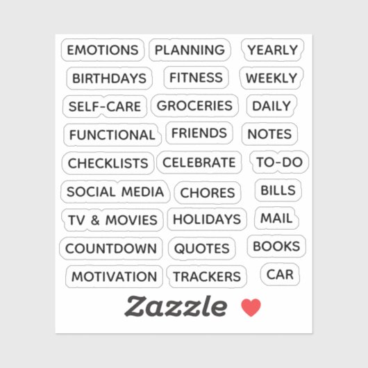 Minimal Text Planner Tab Label Binder Divider Tab (Vel)