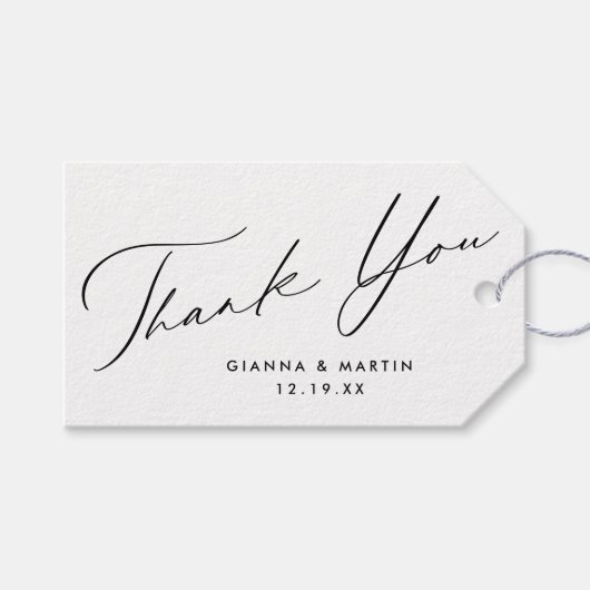 Minimal Thank You Wedding Favor Cadeaulabel (Voorkant (Horizontaal))
