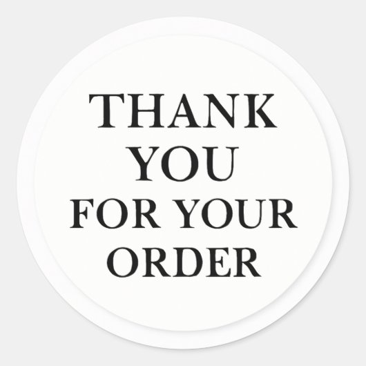Minimal thanks for your order sticker (Voorkant)