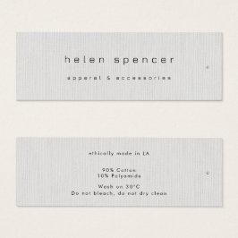Minimal Thin Clothing Label, Prijs Label, Care Lab Mini Visitekaartjes