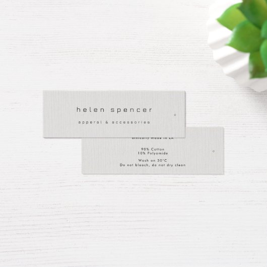 Minimal Thin Clothing Label, Prijs Label, Care Lab Mini Visitekaartjes (Bureau)