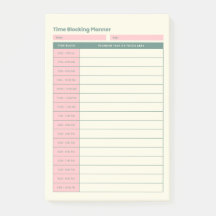 Minimal Time Blocking Planner Pink Layout