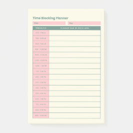 Minimal Time Blocking Planner Pink Layout Post-it® Notes