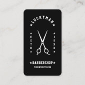 Minimal Travel Barber Schaar Barbershop Zwart Visitekaartje (Voorkant)