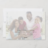 Minimal Tree With Bow 2 Photo Christmas Card Feestdagenkaart (Achterkant)