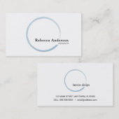 Minimal Trendy Blue Waterverf Circle Visitekaartje (Voorkant / Achterkant)