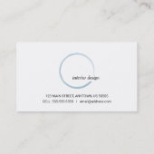 Minimal Trendy Blue Waterverf Circle Visitekaartje (Achterkant)