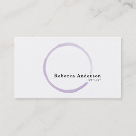 Minimal Trendy Paarse Waterverf Circle Visitekaartje