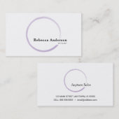 Minimal Trendy Paarse Waterverf Circle Visitekaartje (Voorkant / Achterkant)