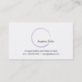Minimal Trendy Paarse Waterverf Circle Visitekaartje (Achterkant)