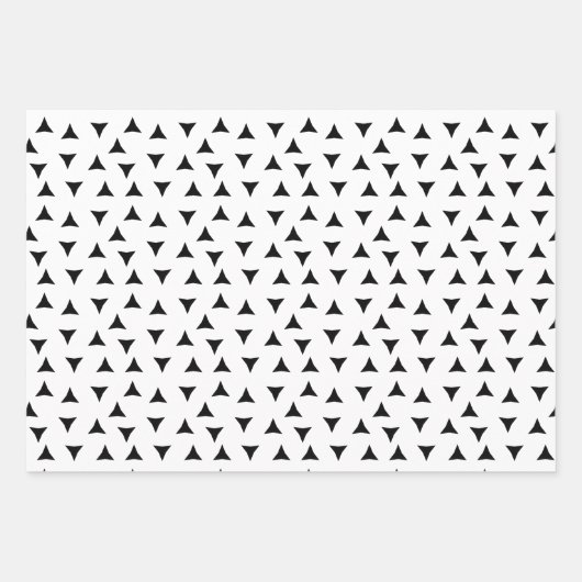 Minimal Triangle Pattern | Black and White Geometr Inpakpapier Vel (Voorkant 3)