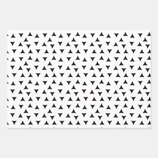 Minimal Triangle Pattern | Black and White Geometr Inpakpapier Vel (Voorkant 2)