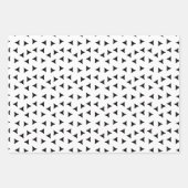 Minimal Triangle Pattern | Black and White Geometr Inpakpapier Vel (Voorkant)