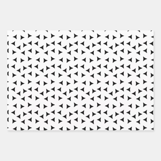 Minimal Triangle Pattern | Black and White Geometr Inpakpapier Vel (Voorkant)
