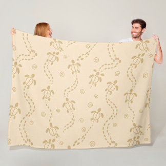 Minimal Turtle Trail Pattern Fleece Deken
